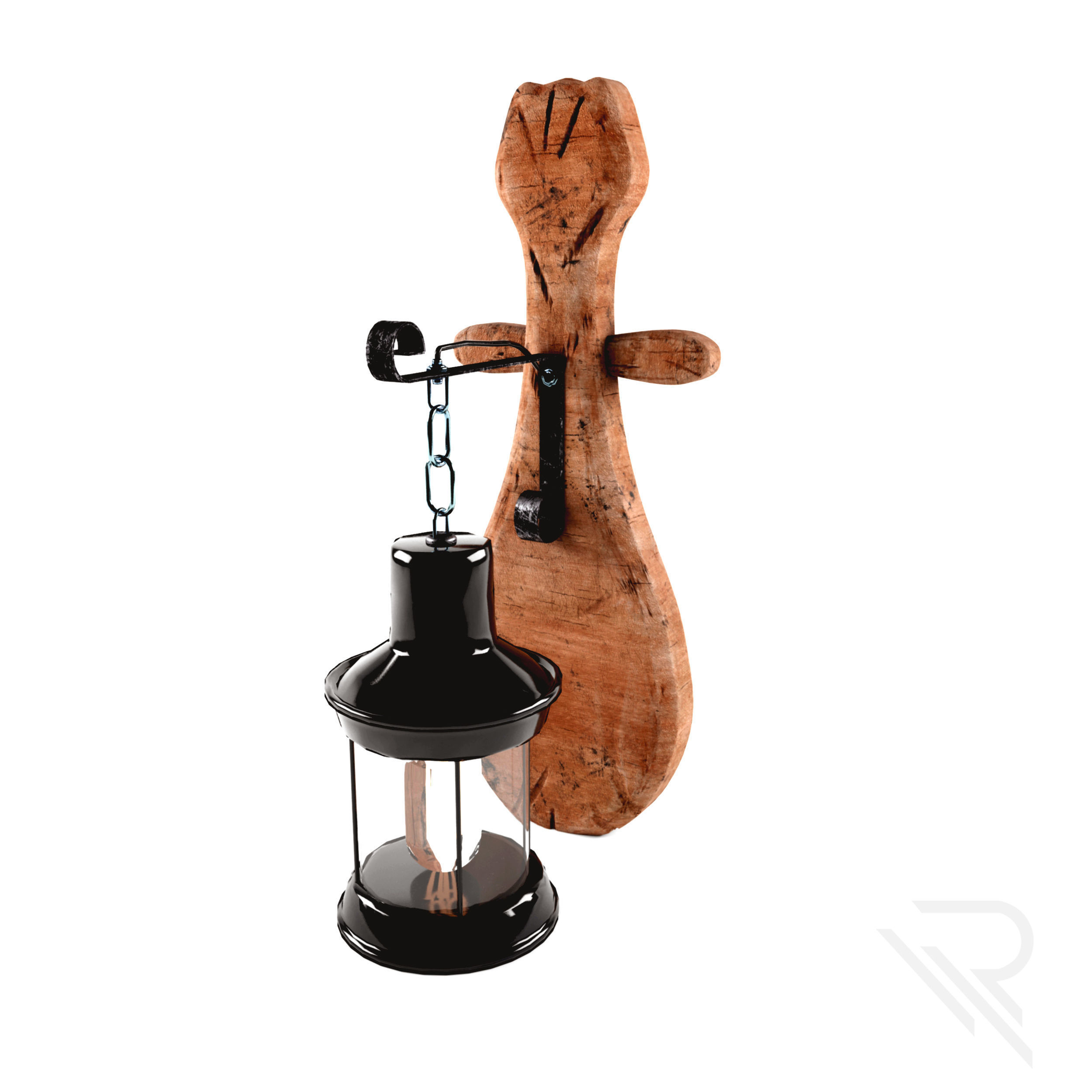 Rustic Light Pbr Material And Low Poly Low-poly 3D model_4