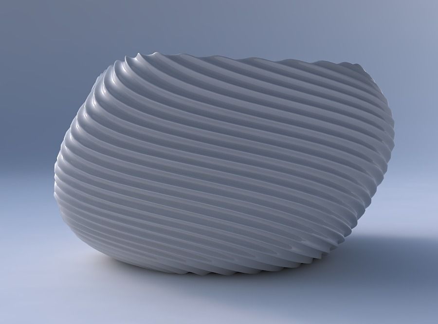 Bowl helix with bent extruded lines 2 3D print model_4