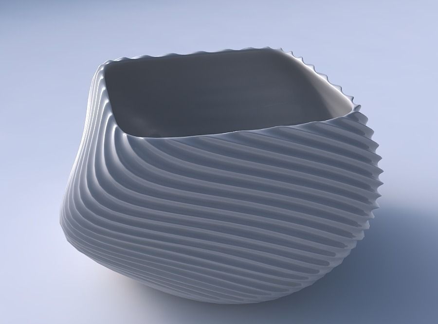 Bowl helix with bent extruded lines 2 3D print model_3