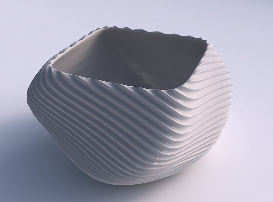 Bowl helix with bent extruded lines 2 3D print model_0