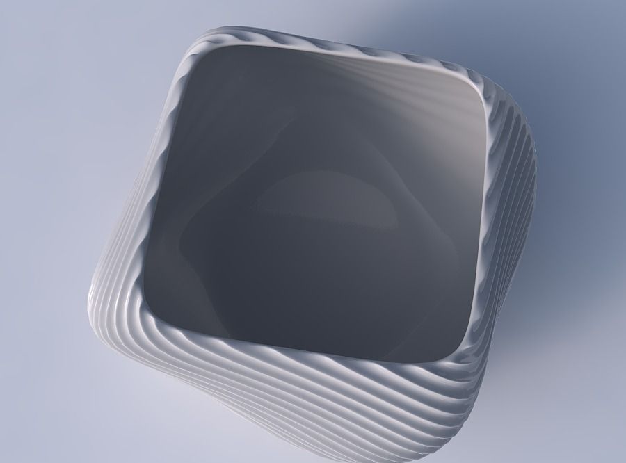 Bowl helix with bent extruded lines 2 3D print model_2