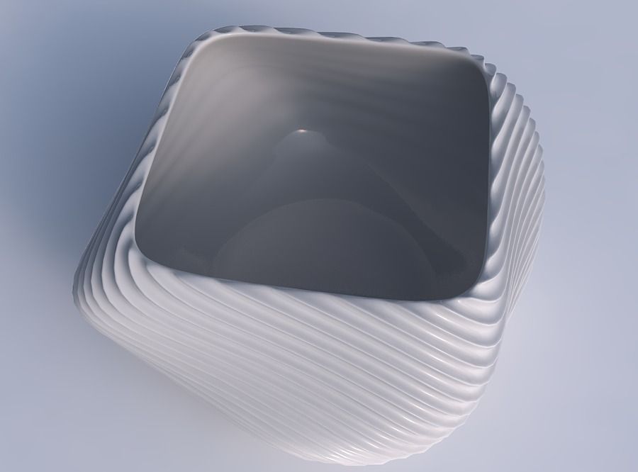 Bowl helix with bent extruded lines 2 3D print model_1
