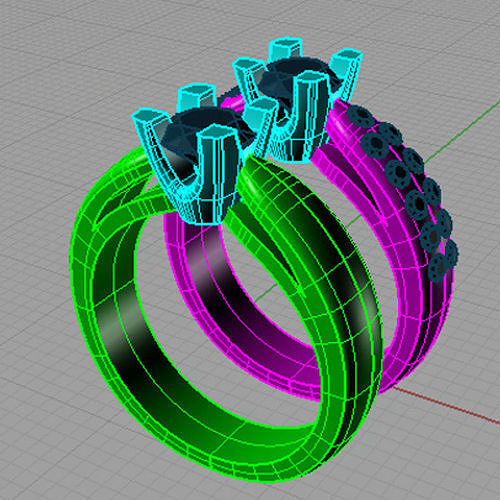 Set Solitaire Round diamond  Anello solitario  Sl63 3D print model