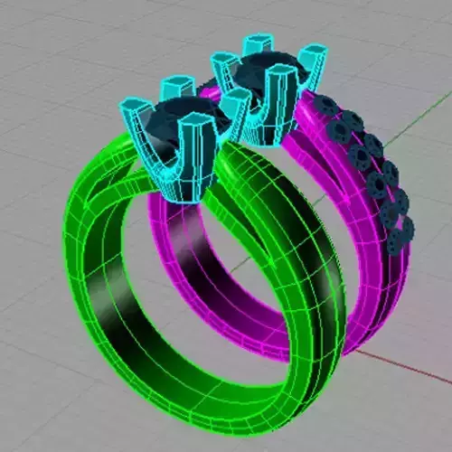 Set Solitaire Round diamond  Anello solitario  Sl63 3D print model