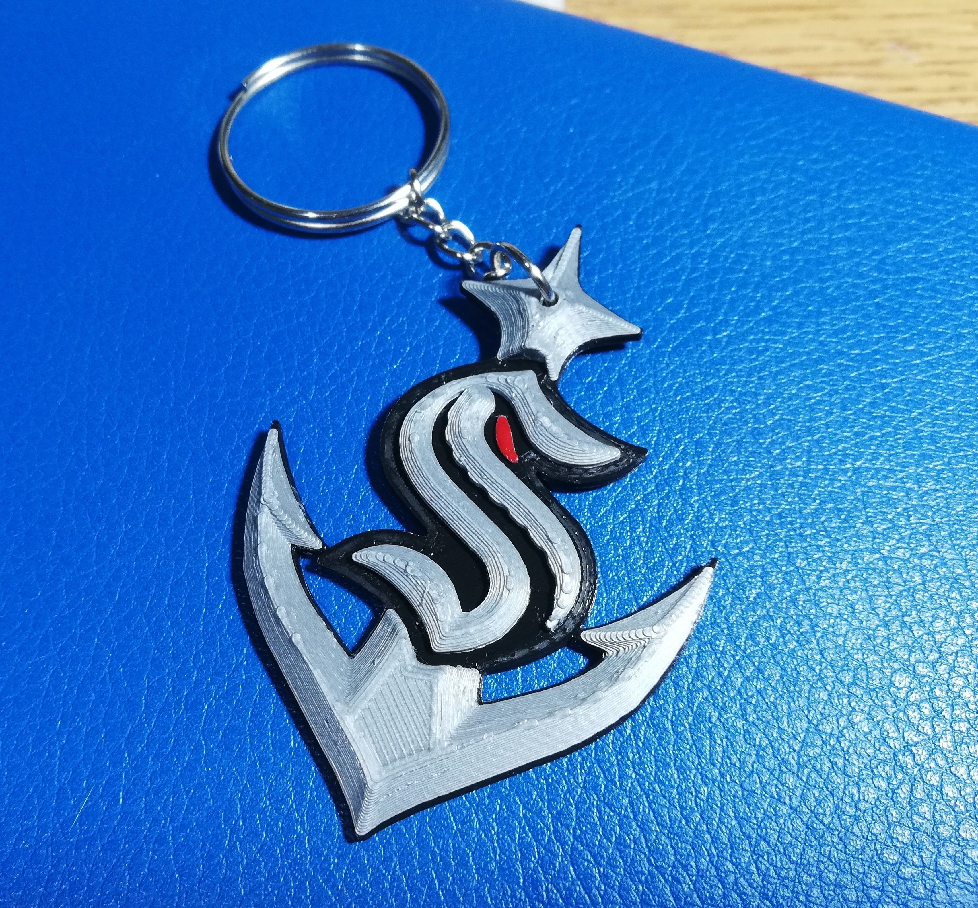 Seattle Kraken keychain 3D print model_1