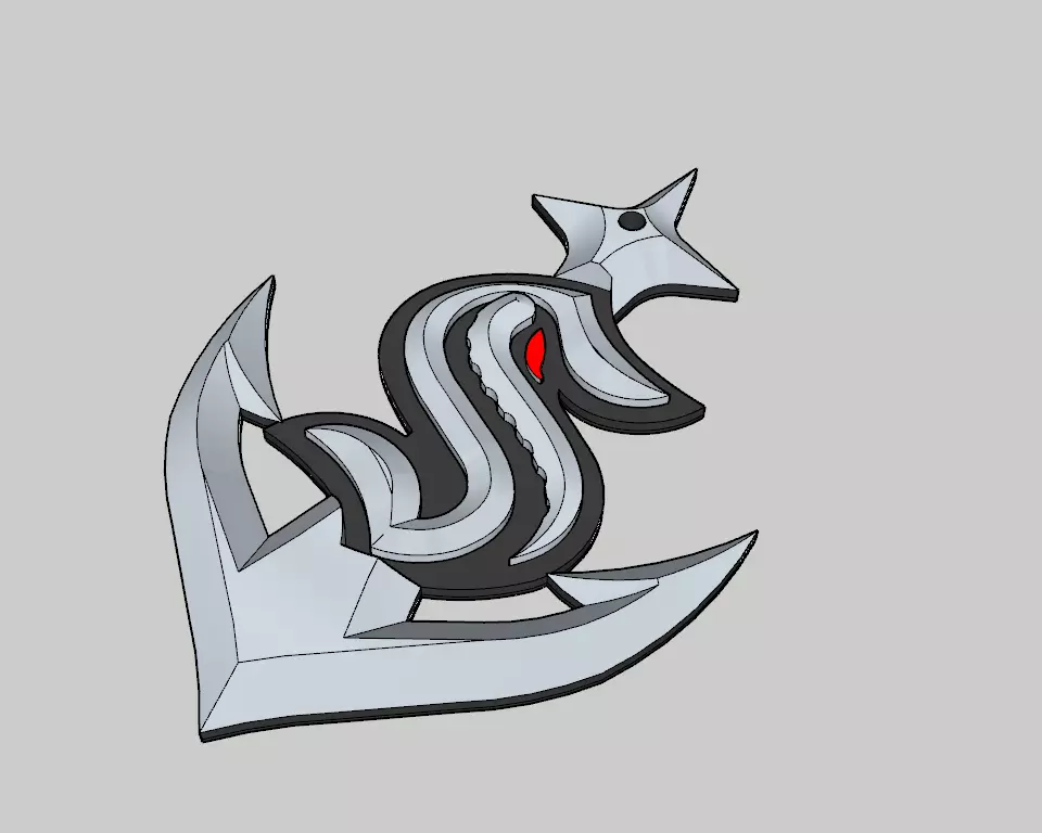 Seattle Kraken keychain 3D print model_0