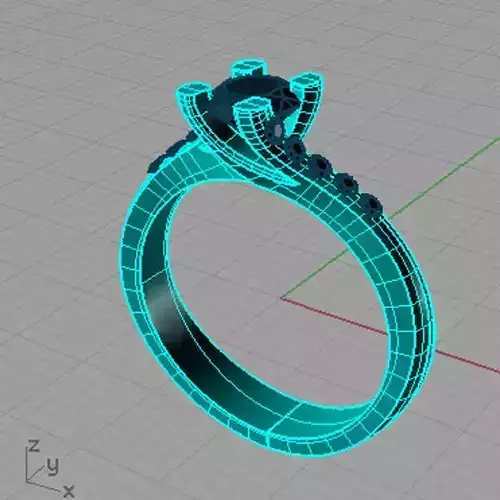 Solitaire  Round diamond Anello solitario Sl66 3D print model