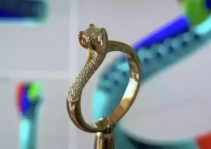 Solitaire  Round diamond Anello solitario Sl67 3D print model