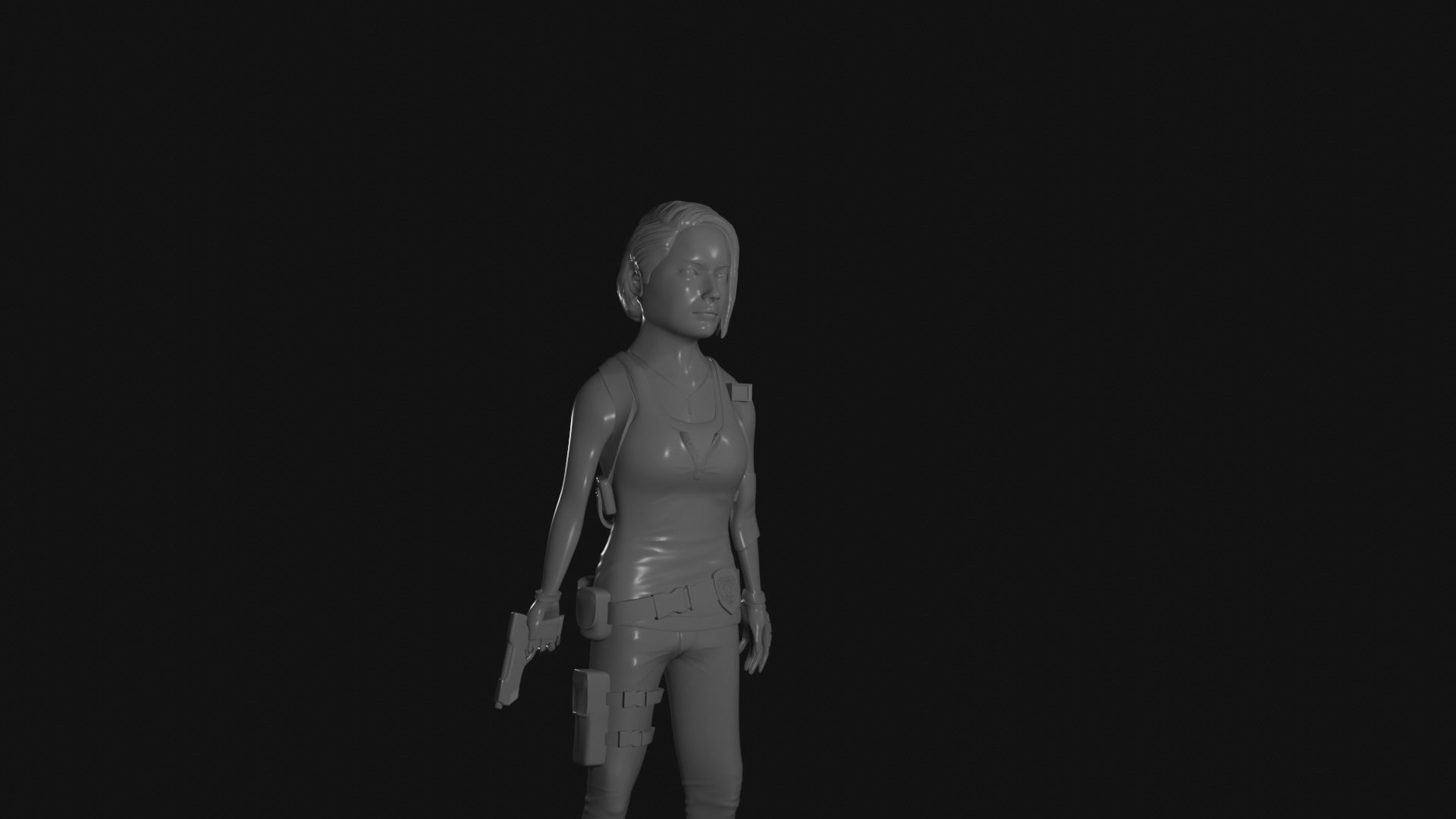 Jill Valentine Resident Evil 3 3D print model_1