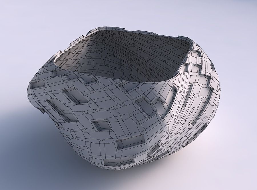 Bowl helix with cavities  3D print model_5