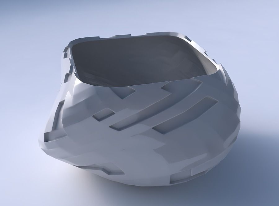 Bowl helix with cavities  3D print model_3