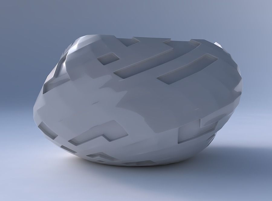 Bowl helix with cavities  3D print model_4