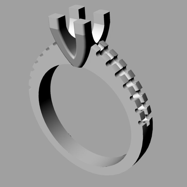 Solitaire  Round diamond Anello solitario Sl69 3D print model_5