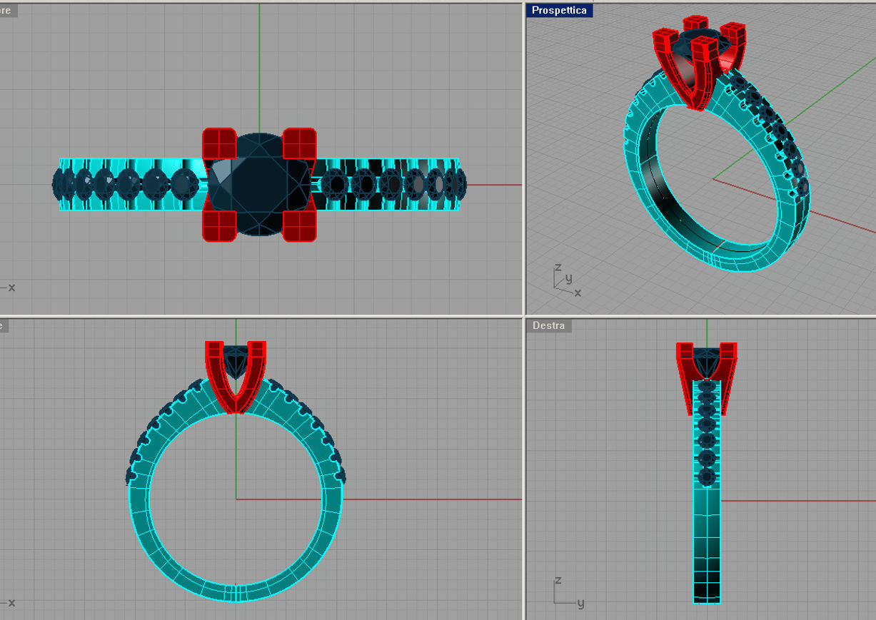 Solitaire  Round diamond Anello solitario Sl69 3D print model_2