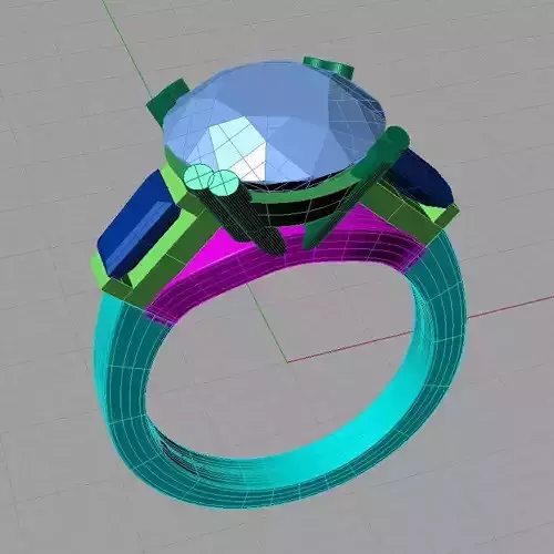Women ring with gems 3dm stl 3D print model Free