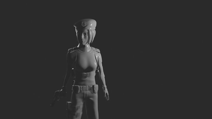 Jill Valentine STARS statue 3D print model
