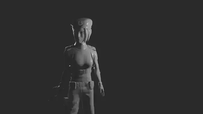 Jill Valentine STARS statue 3D print model