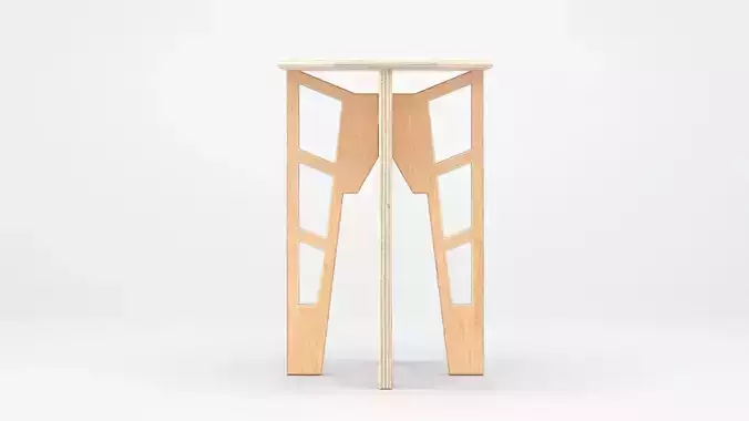 PlyWood Birch Stool 3d Model