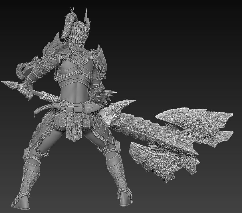 Monster Hunter Zinogre Armor Statue 3D print model_7