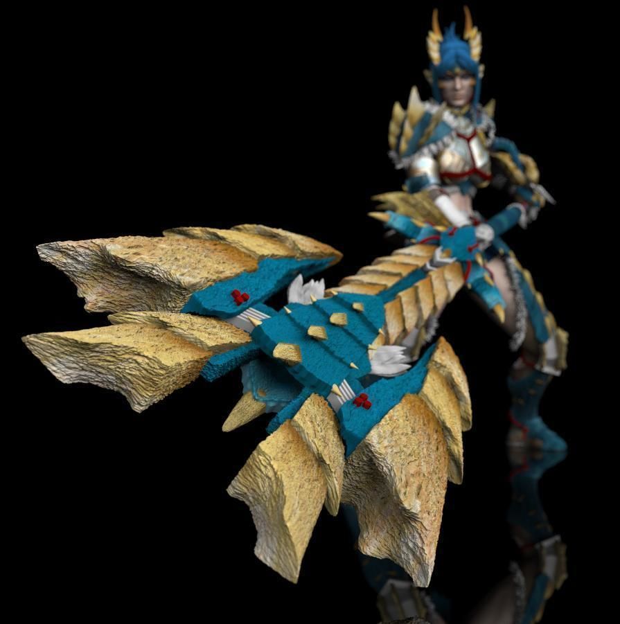 Monster Hunter Zinogre Armor Statue 3D print model_1