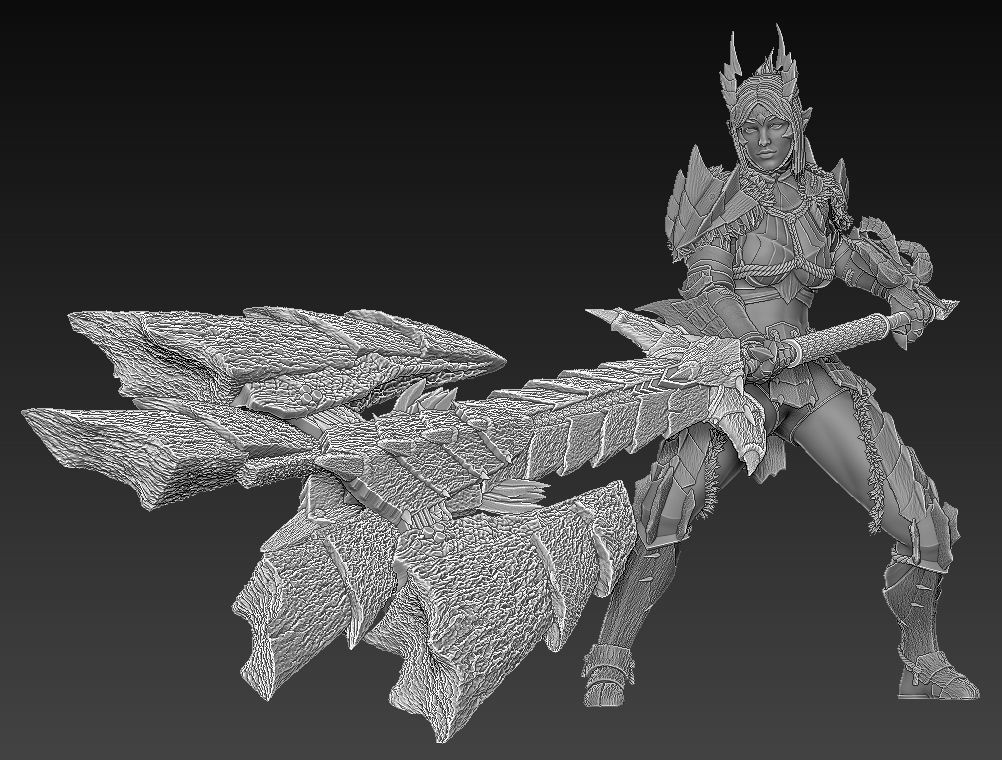 Monster Hunter Zinogre Armor Statue 3D print model_5