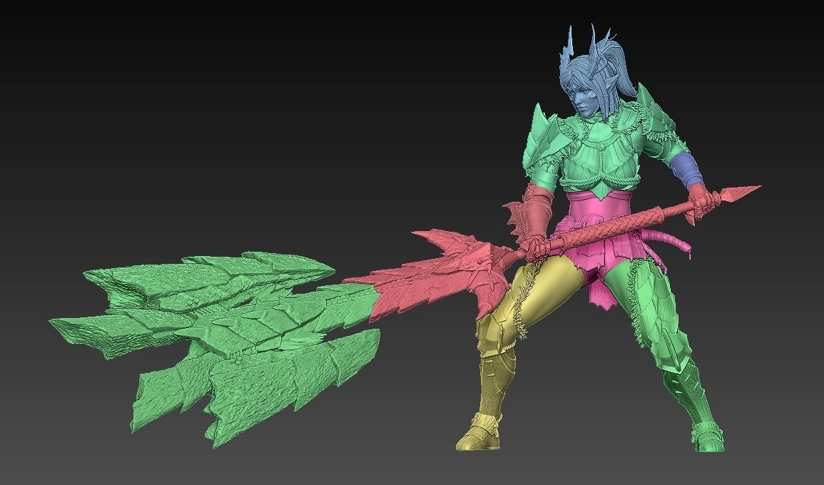 Monster Hunter Zinogre Armor Statue 3D print model_3