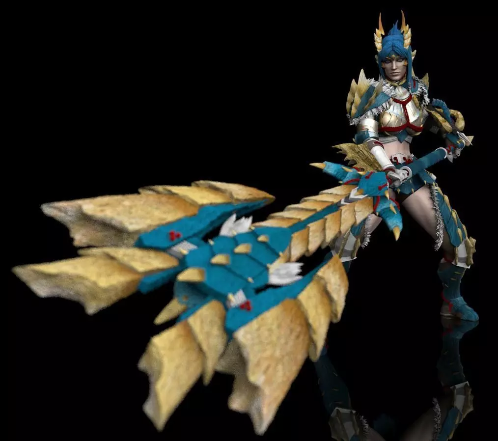 Monster Hunter Zinogre Armor Statue 3D print model_0