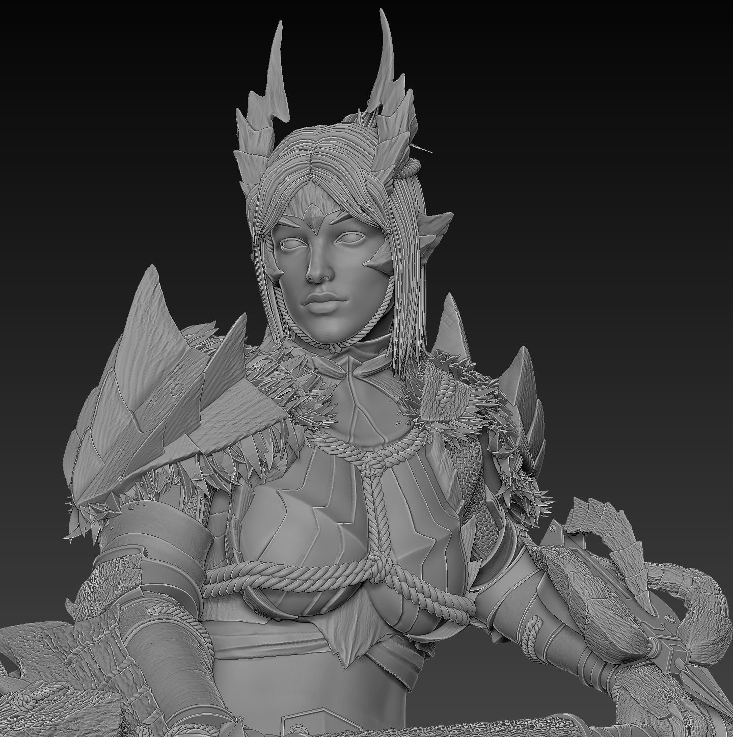 Monster Hunter Zinogre Armor Statue 3D print model_10