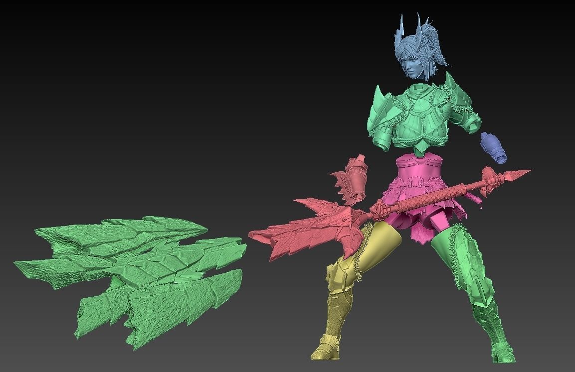 Monster Hunter Zinogre Armor Statue 3D print model_4