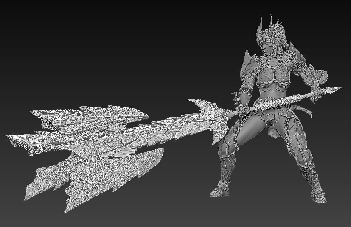 Monster Hunter Zinogre Armor Statue 3D print model_6