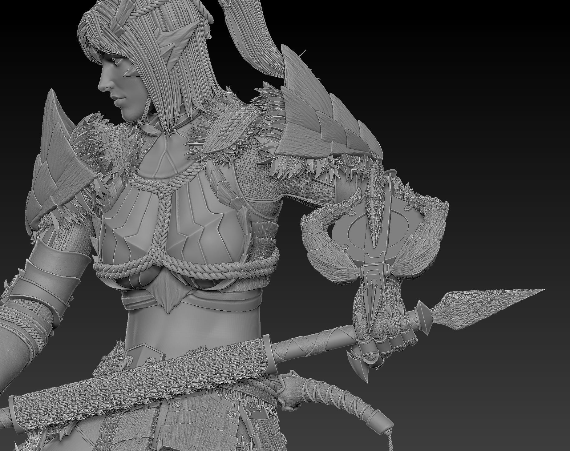 Monster Hunter Zinogre Armor Statue 3D print model_9