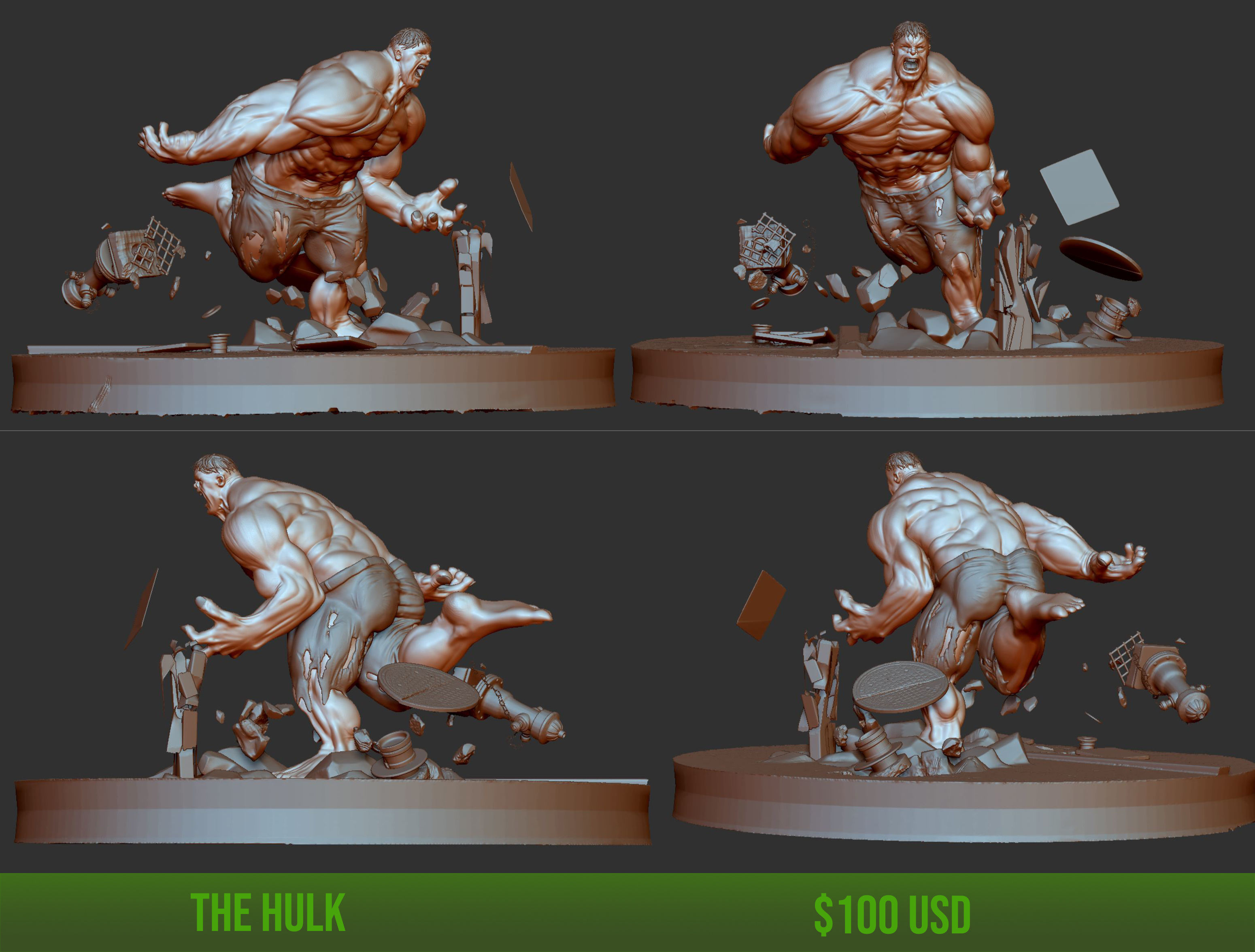 Incredible Hulk 3D print model_7