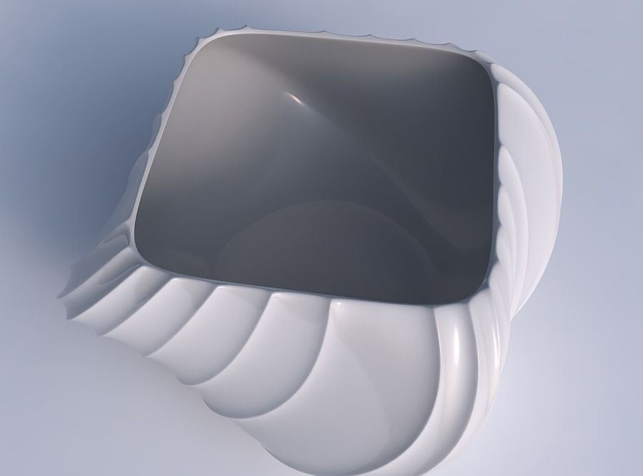 Bowl helix with extruded vertical lines 3D print model_1