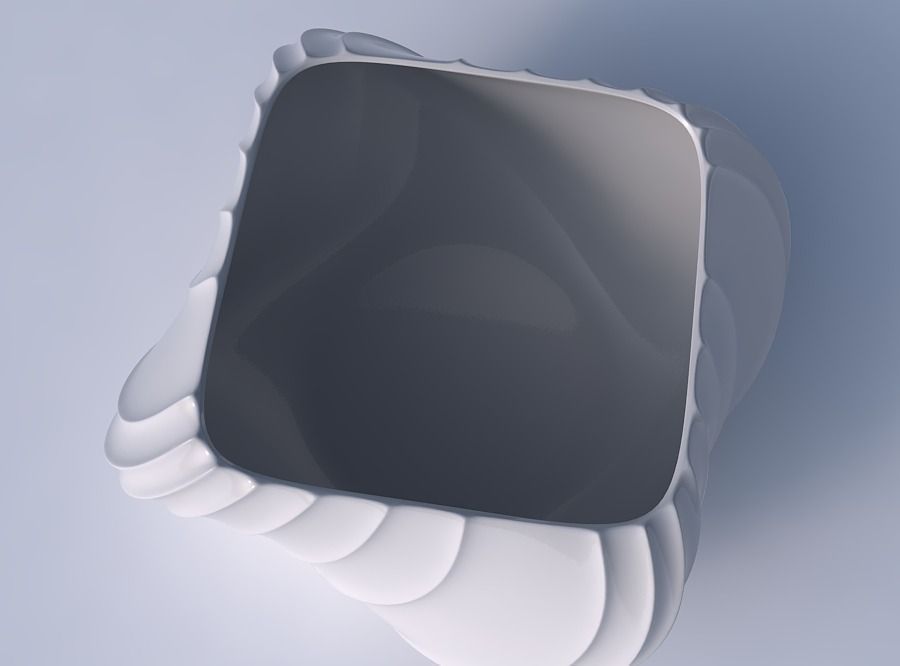 Bowl helix with extruded vertical lines 3D print model_2