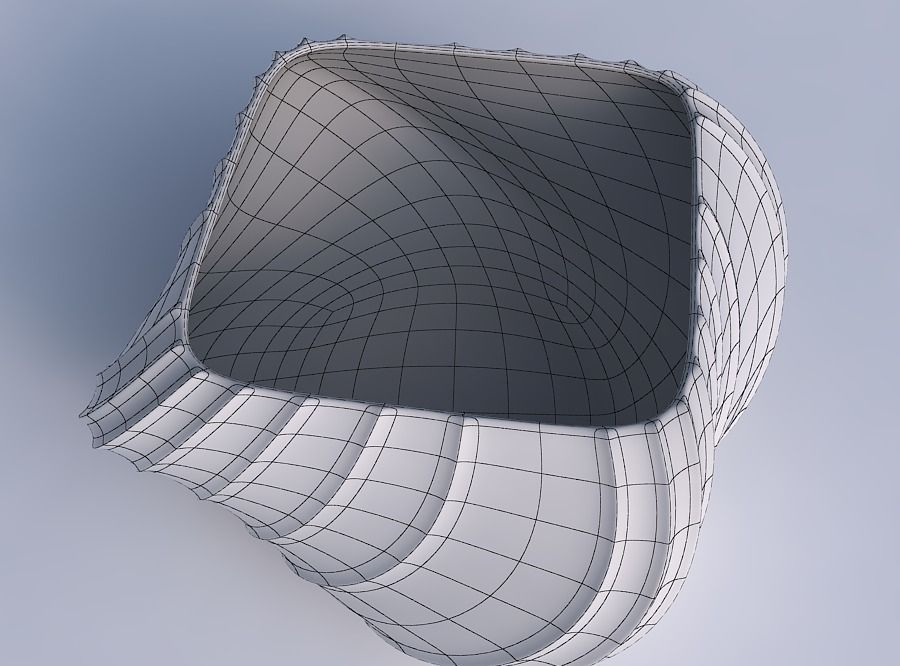 Bowl helix with extruded vertical lines 3D print model_6