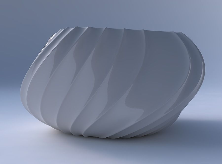 Bowl helix with extruded vertical lines 3D print model_4