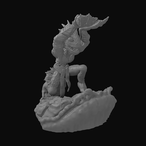 Dagon Dice Holder and Deep One 28mm Miniature 3D print model