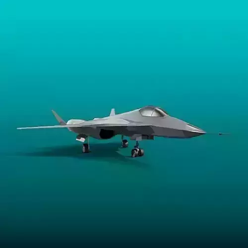  Sukhoi pak-fa t-50 military aircraft Low-poly 3D model