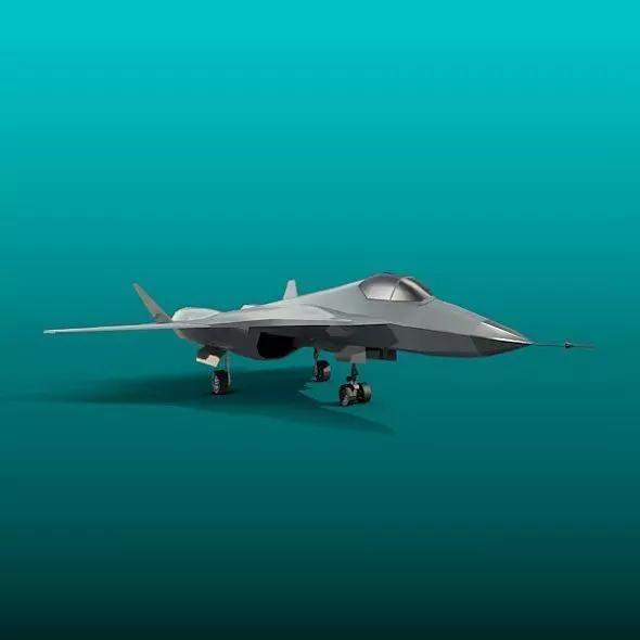 Sukhoi pak-fa t-50 military aircraft Low-poly 3D model_0