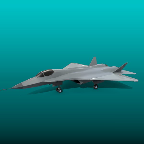 Sukhoi pak-fa t-50 military aircraft Low-poly 3D model_2