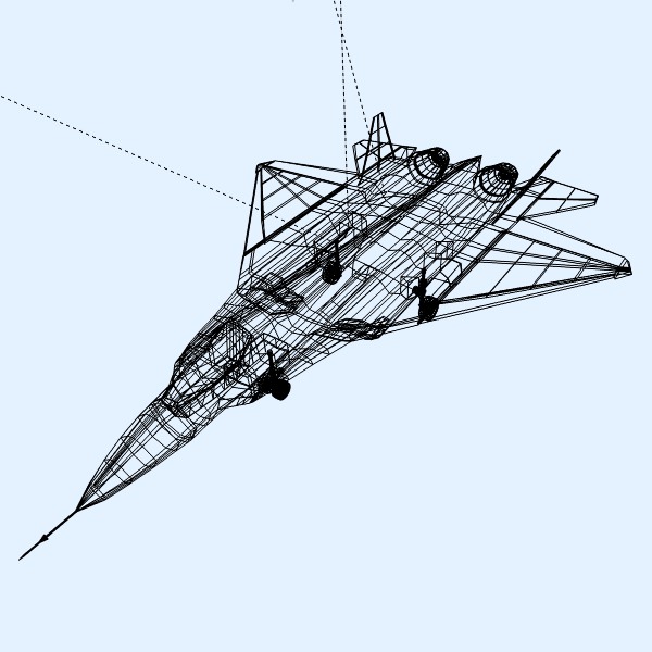 Sukhoi pak-fa t-50 military aircraft Low-poly 3D model_8