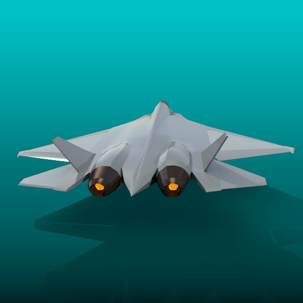 Sukhoi pak-fa t-50 military aircraft Low-poly 3D model_6