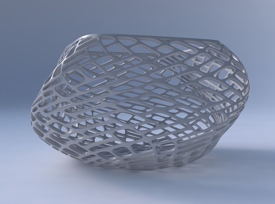 Bowl helix with lattice tiles 3D print model_4