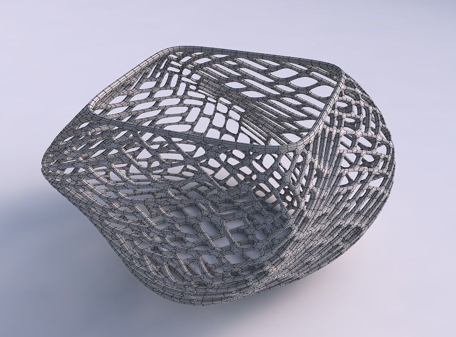 Bowl helix with lattice tiles 3D print model_5
