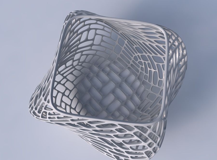 Bowl helix with lattice tiles 3D print model_2