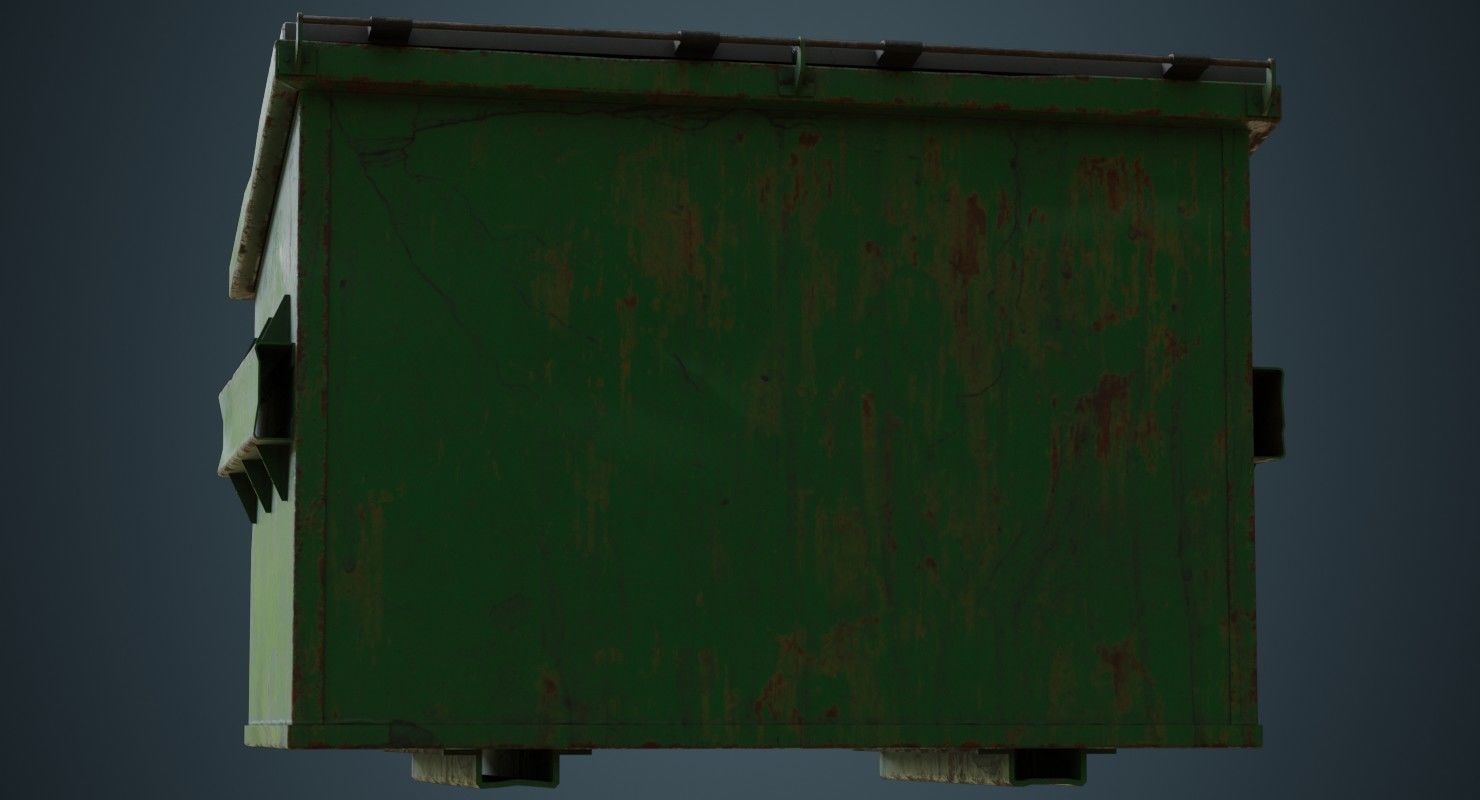 Dumpster 2C Low-poly 3D model_6