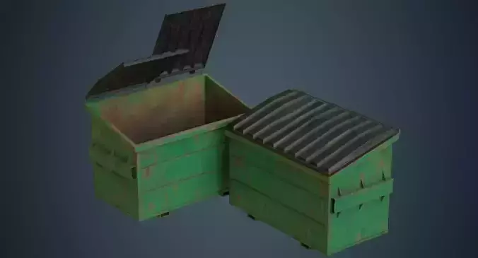 Dumpster 2C Low-poly 3D model Dumpster 2C Low-poly 3D model