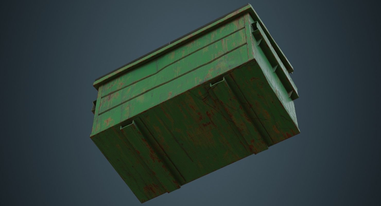 Dumpster 2C Low-poly 3D model_7