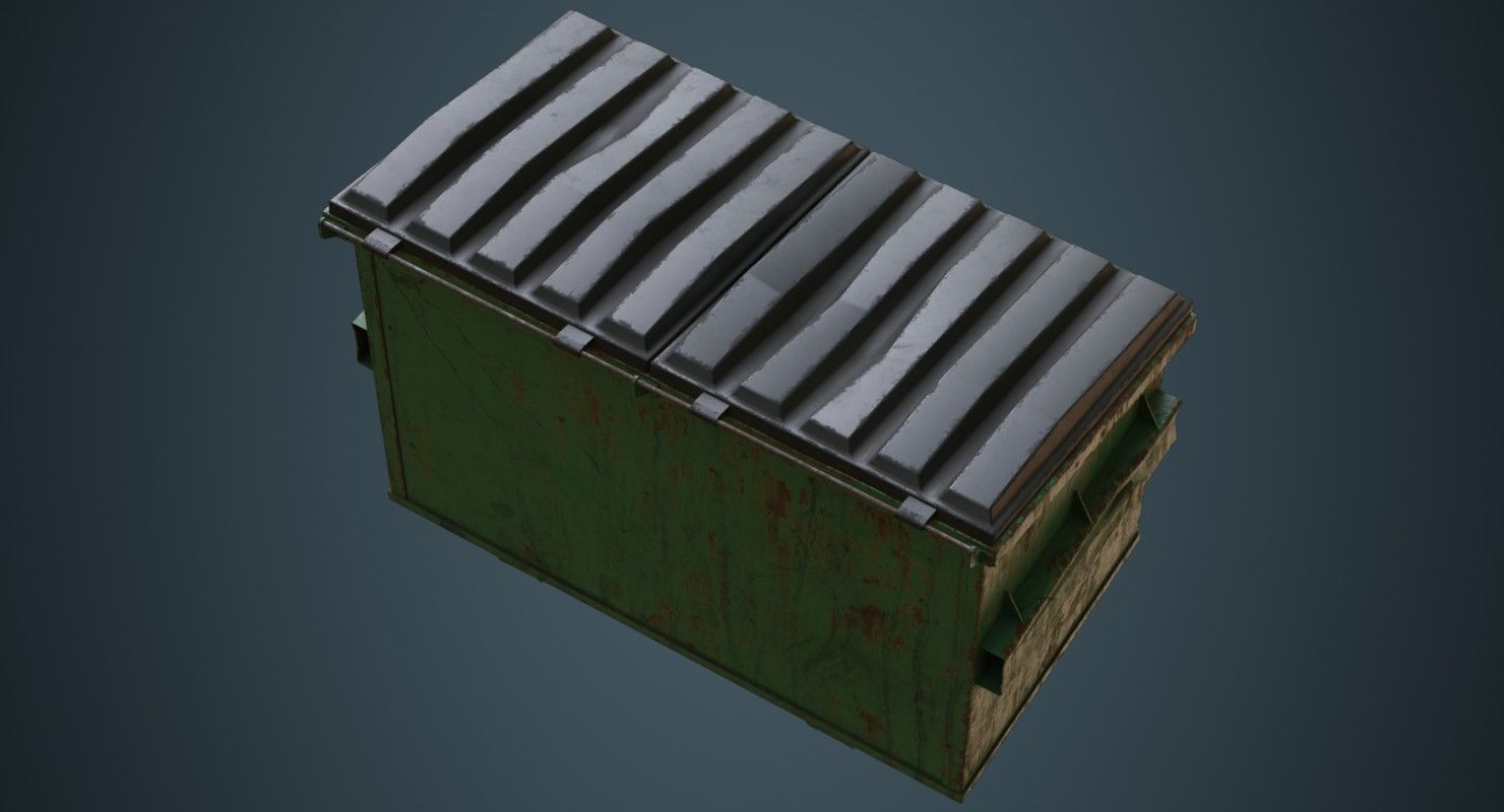 Dumpster 2C Low-poly 3D model_5