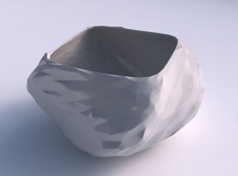 Bowl helix with low-polygon bulges 3D print model